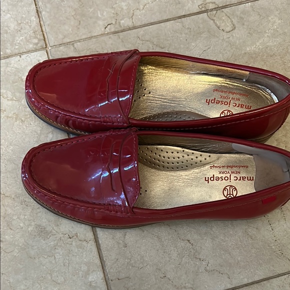 Marc Joseph Red Flats Patent Leather Loafers - Picture 2 of 4